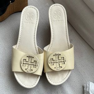Tory burch leather wedges
